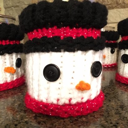 Snowman Candle Jar Cozy