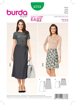 Burda Women's Wrap Skirt Sewing Pattern B6733 - Paper Pattern, Size 10-20