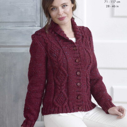 Cardigan in King Cole Chunky Tweed - 5014 - Downloadable PDF