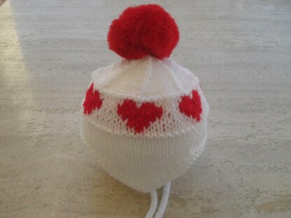 Baby Hearts Hat And Mittens