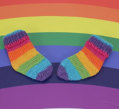 Preemie Baby Very Easy No heel Rainbow Socks Circular