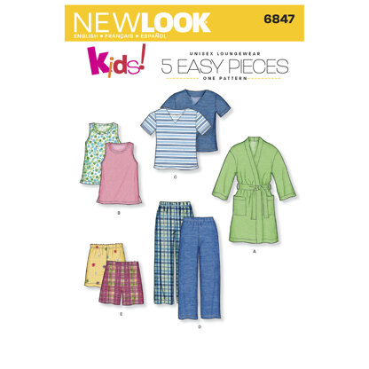 New Look Child Sleepwear 6847 - Paper Pattern, Size A