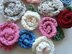 606, KNITTED rolled rose, and leaf