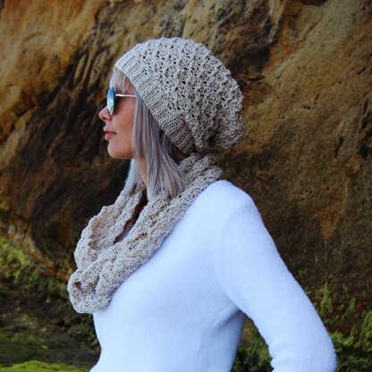 Knit-Look C2C Slouch Hat