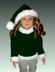 Santa Hat and Mrs. Claus sweater. Fits 23 inch dolls (My Twinn doll, My BFF) 605