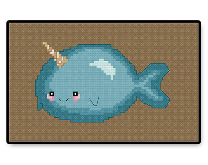 Narwhal Kawaii - PDF Cross Stitch Pattern