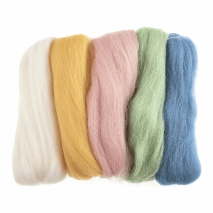 Trimits Natural Wool Roving: 50g: Assorted Pastels