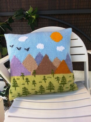 Trees and Mountains Cushion