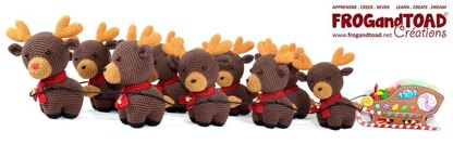 Rudolph Reindeer Christmas Sleigh / Renne - Amigurumi XMAS Crochet - FROGandTOAD Créations
