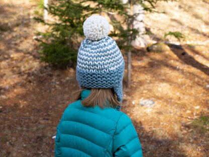 Pinstripe Ear Flaps Toque Hat Baby Children Women