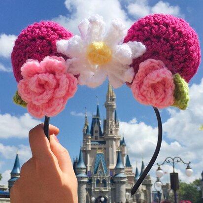 Floral Mouse Ears Headband