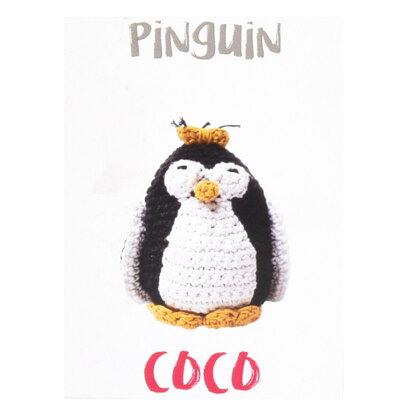 Hoooked DIY Crochet Kit Penguin Coco Eco Barbante  - Noir/Lotus