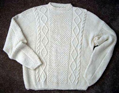 Man s Large Aran Sweater - - Knit ePattern