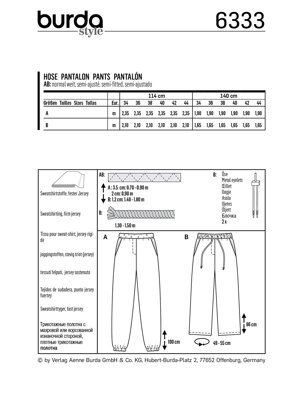 Burda Style Misses' Jogging Pant B6333 - Paper Pattern, Size 8-18