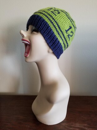 Seahawks 12 Knitted Beanie Pattern