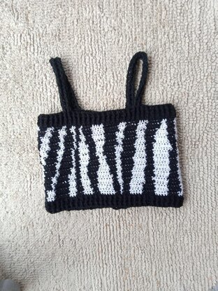 Zebra print crochet top-Animal print crochet top