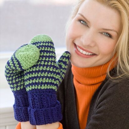 Crochet Mittens for All in Red Heart Super Saver Economy Solids - WR2166,LW2166