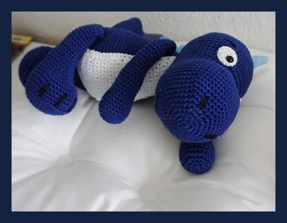 Häkelanleitung Amigurumi Dino Valentin Blue