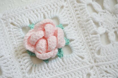 Dear Peony – flower granny square baby blanket pattern