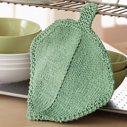 Garden Leaf Dishcloth in Bernat Handicrafter Cotton Solids