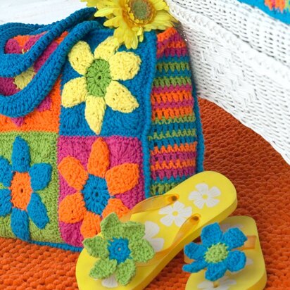 Flip Flop Flowers in Bernat Handicrafter Cotton Solids