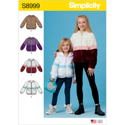 Simplicity S8999 Children's and Girls Knit Hooded Jacket - Sewing Pattern