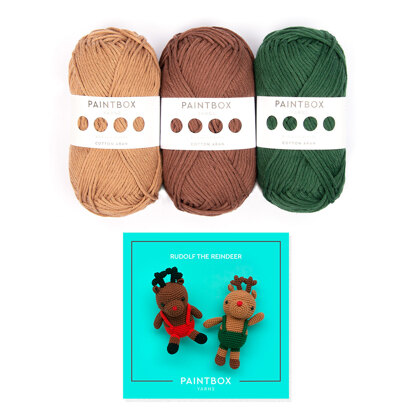 Paintbox Yarns Cotton Aran Rudolph the Reindeer 3 Knäuel Projekt-Set (Nur Garne)