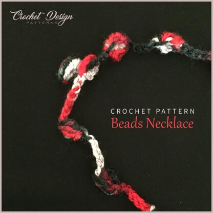 Beads necklace crochet pattern - bobble  necklace