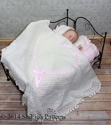 Heart Shawl & Pillow Crochet Pattern #98