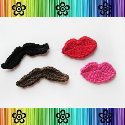 Mustache and Lips Applique