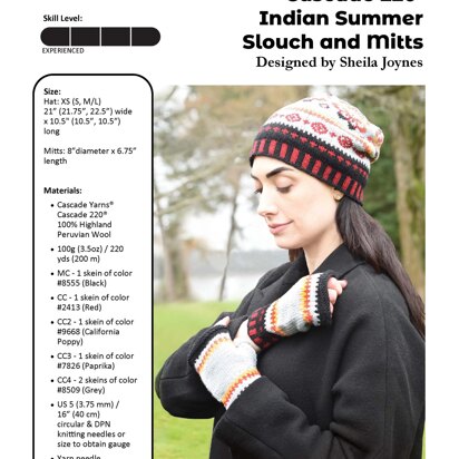 Indian Summer Slouch and Mitts in Cascade 220® - W720 - Free PDF