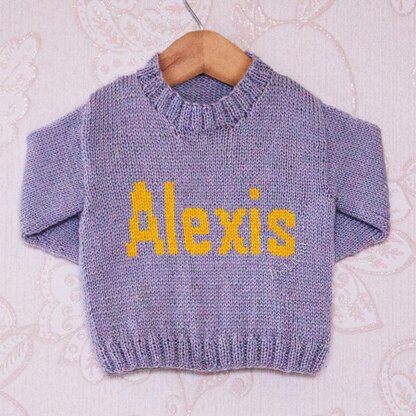 Intarsia - Alexis Moniker Chart - Childrens Sweater