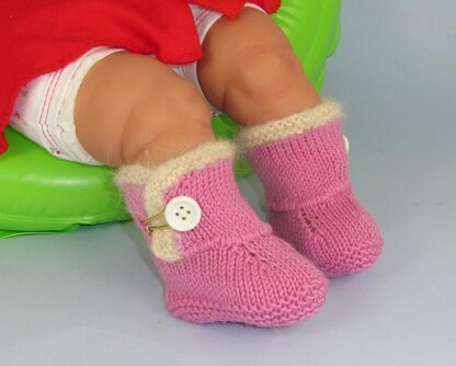 FREE Baby Fur Trim One Button Booties Bootees