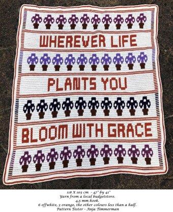 Bloom With Grace Lapghan Overlay Mosaic Crochet Chart Pattern