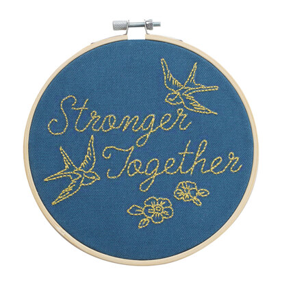 Cotton Clara Stronger Together Embroidery Kit - 16cm (Teal)