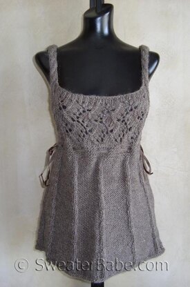 #64 Romantic Cable and Lace Vest