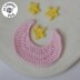 Moon Applique/Embellishment Crochet * sky collection including free base square pattern
