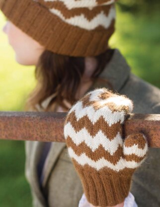 Herbie Chevron Hat and Mittens in Juniper Moon Farm Herriot - Downloadable PDF