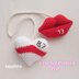 Heart 87 and Red lips 13 charm crochet pattern, Rear view mirror car charm for swiftie, Taylor and Travis love