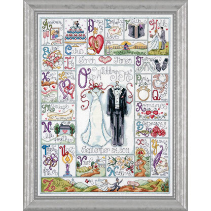 Design Works Wedding ABC Cross Stitch Kit - 38cm x 51cm