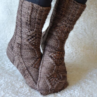 Cables and lace socks