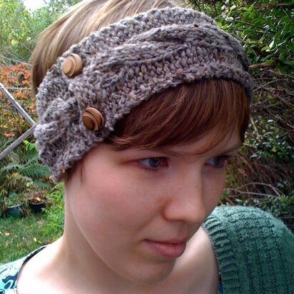 Tweedy Cabled Headband - knitting pattern