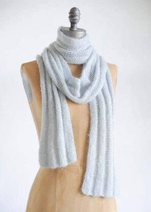 Silk & Suri Scarf in Blue Sky Fibers - T9 - Downloadable PDF