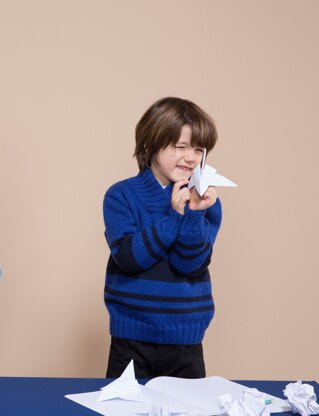 Boys Sweater with Shawl Collar in Bergere de France Sport - 60398-05 - Downloadable PDF