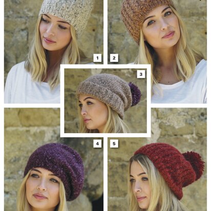 Hats in King Cole Indulge Chunky - 4864 - Downloadable PDF