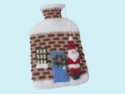Christmas House Hot Water Bottle Cover