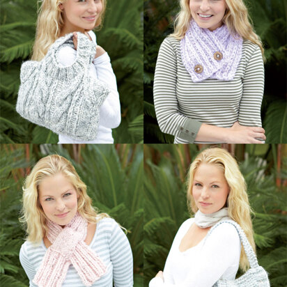 Sweater Bag, Satchel, Ribby Scarf and Neck Wrap in Sirdar Big Softie Super Chunky - 9789 - Downloadable PDF