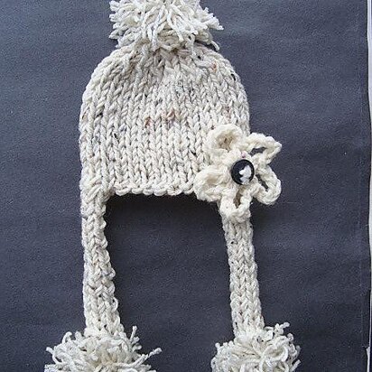 Oatmeal Unisex PomPom Hat by SweetPotatoPatterns