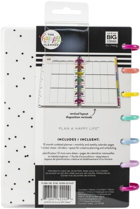 Happy Planner 12-Month Undated Mini Planner 7"X4.625" - Oh Happy Day, 12 Month Und
