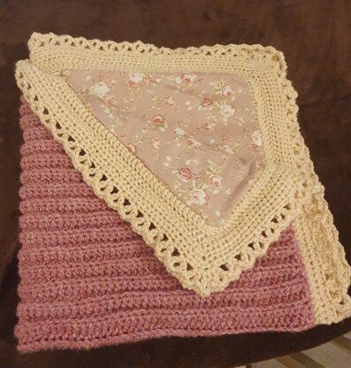 Dusty rose crochet baby blanket